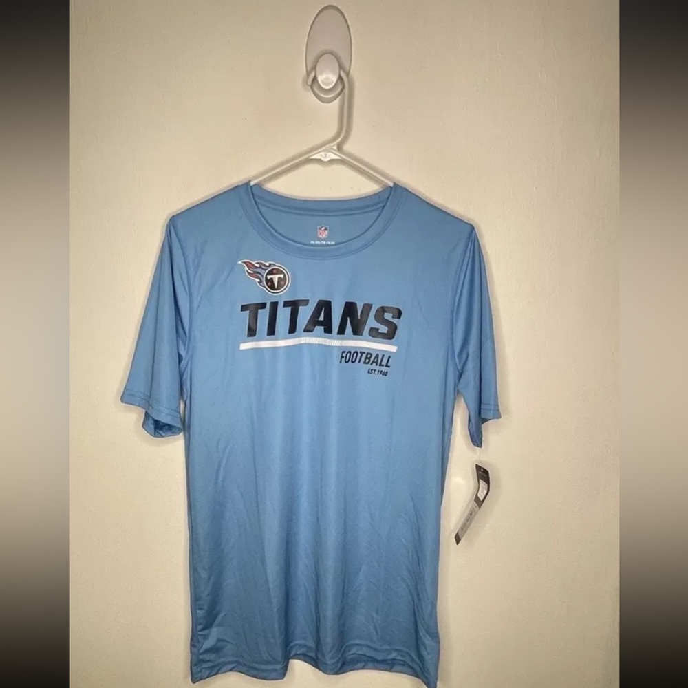 NFL Tennessee Titans Performance Shirt All Boys Sizes Blue Football Short Sleeve